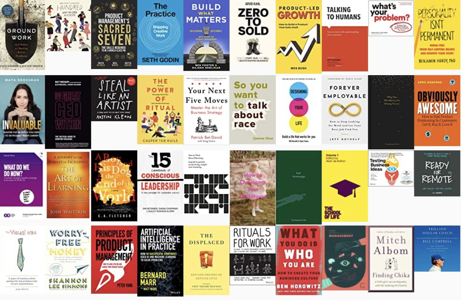 Collection of books from 2020 reading list
